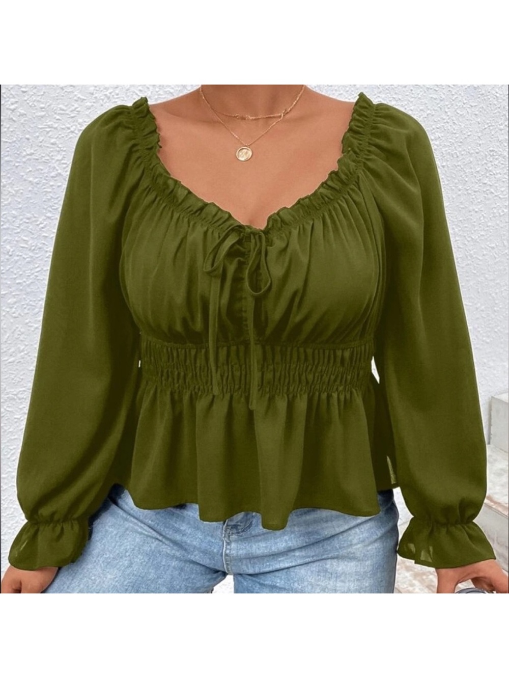 Plus - Long Sleeve Blouse - 4X / 20